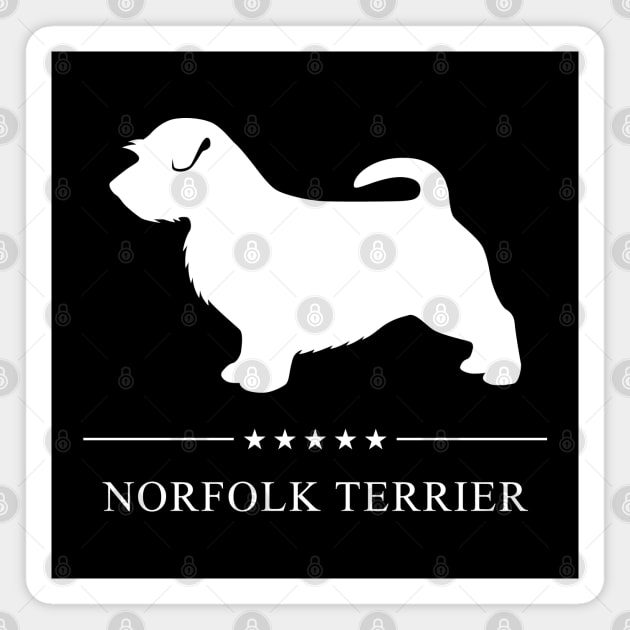 Norfolk Terrier Dog White Silhouette Magnet by millersye